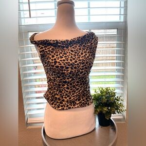 Leopard Print Women's Off The Shoulder Top